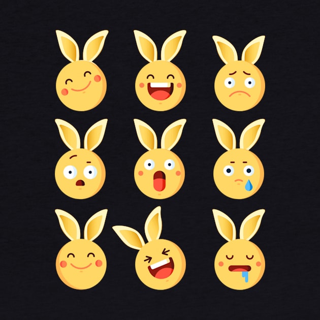 Cute and Easter Bunny Emoji Tee 2018 Easter Day by CarleyMichaels